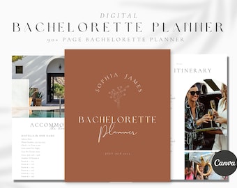 90+ page bachelorette planner Template, bachelorette weekend, Terracotta Planner,Bachelorette Planner, Bachelorette Party, Bridesmaid,Canva