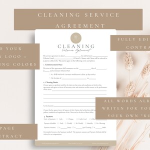 Editable Cleaning services agreement,Cleaning Contract,Cleaning services contract,Commercial,Residential cleaning agreements,CANVA image 5
