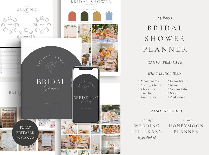 300 Page Canva Wedding Planner Template Bundle, Wedding Planner,Wedding Itinerary,Wedding Planning Book,Wedding Planning Checklist,Binder image 10