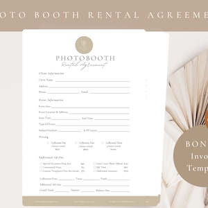 Professional Photo Booth Contract,Event Booth Rental Agreement,Editable Photo booth Rental,Photo Booths Terms & Conditions, CANVA TEMPLATE
