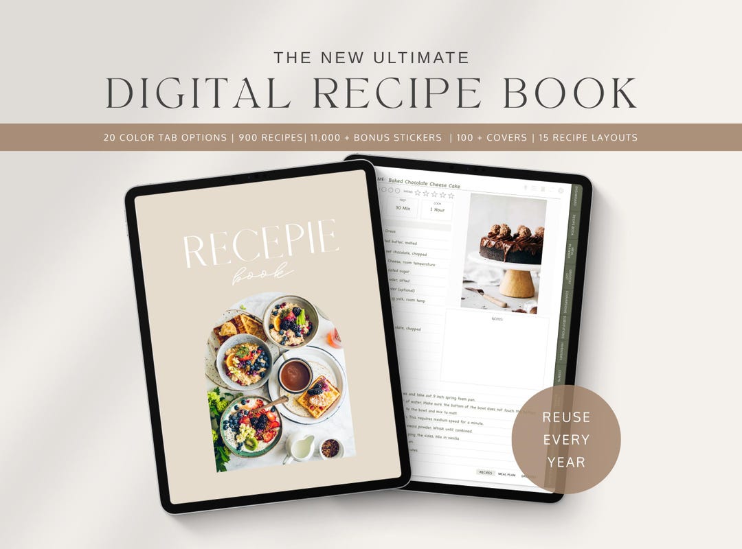 Digital Recipe Book & Meal Planner | iPad Recipe Organizer | Weekly ...