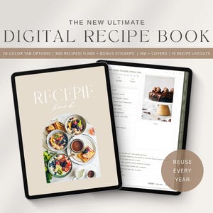 Digitaal receptenboek en maaltijdplanner | iPad-receptenorganizer | Wekelijkse maandelijkse maaltijdplanning | Digitale keukenplanner | GoodNotes, opmerkelijkheid