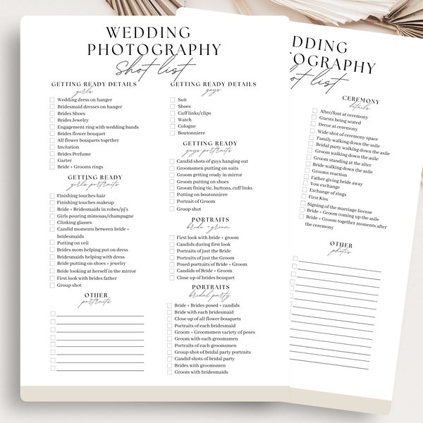 Wedding Photography Shot List,Wedding Photographer Shot List,Printable Wedding Photo Checklist,Wedding Shot List,Printable, Instant Download