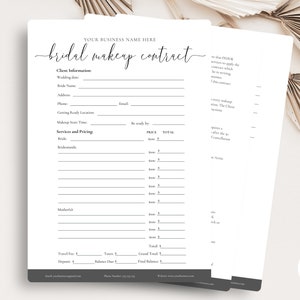 Editable Bridal Makeup Contract Template,Freelance Makeup Artist Contract,Makeup Artist,Makeup Contract Template, Cosmetology CANVA TEMPLATE