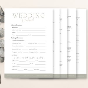 Wedding Photography Contract Template, Photography Forms, 5 page Contract Template,Photography Contract for Photographers,CANVA Template zdjęcie 1