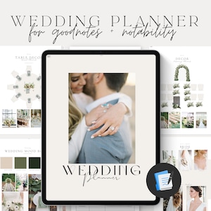 GOODNOTES - Modello per wedding planner da oltre 300 pagine, planner digitale, notabilità, wedding planner minimalista, budget, vision board, collegamento ipertestuale, PDF, CANVA