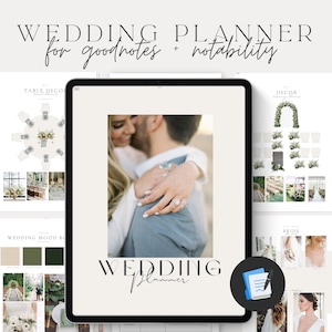 GOODNOTES 300+ Page Wedding Planner Template,Digital Planner,Notability,Minimalist Wedding Planner,Budget,Vision Board,Hyperlinked,PDF,CANVA