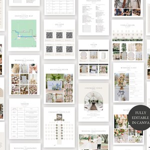 The Ultimate 120 Page Wedding Day Binder Template, Wedding Day Coordination, Wedding Day Information,Wedding Itinerary,Wedding Planner,Canva image 4