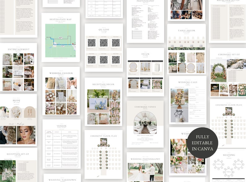 The Ultimate 120 Page Wedding Day Binder Template, Wedding Day Coordination, Wedding Day Information,Wedding Itinerary,Wedding Planner,Canva image 4
