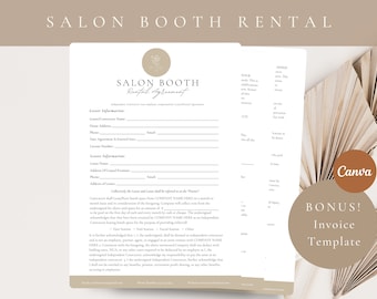 Professional Salon Booth Rental Contract,Editable Booth Rental Agreement,Salon,Station Rental Contract,Salon Station contract,CANVATemplate
