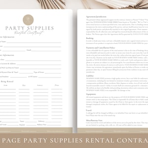 Professional Party Supplies Rental Contract,party Equipment Rental ...