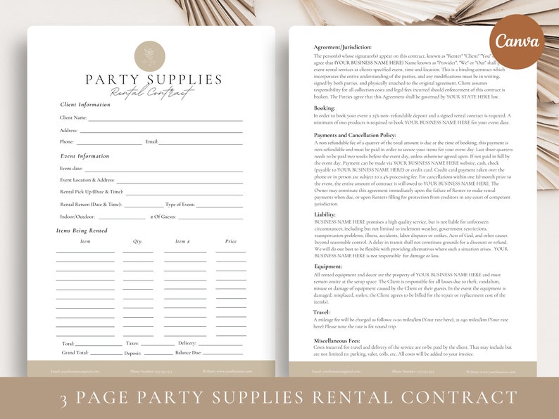 Professional Party Supplies Rental Contractparty Equipment - Etsy