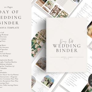 300 Page Canva Wedding Planner Template Bundle, Wedding Planner,Wedding Itinerary,Wedding Planning Book,Wedding Planning Checklist,Binder image 4