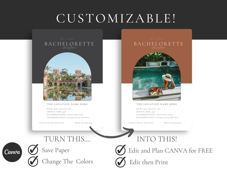 Bachelorette planner Template, 90+ Page bachelorette weekend, digital planner,Complete Bachelorette Planner, Bachelorette Party, Bride,Canva image 7