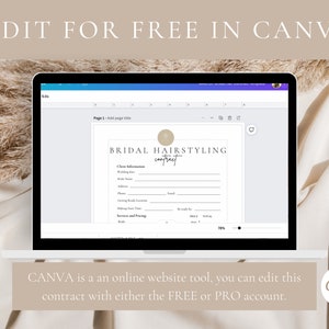 Plantilla de contrato de peluquería para novias, contrato de servicios de peluquería para bodas, estilistas independientes, términos y condiciones editables para novias, CANVA imagen 6