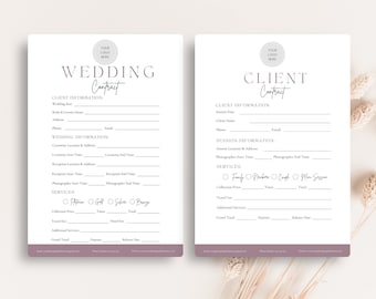 Wedding Photography Contract Template, Forms For Photographers, Client Agreement, Photography Client Contract, CANVA Template, EDITABLE