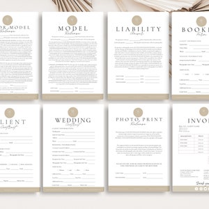 Wedding Photography Contract Template, Photography Forms,8 Form Contract Template SET,Photography Contract for Photographers,CANVA Template