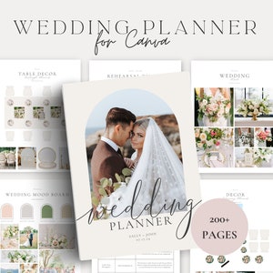 200 Page Canva Wedding Planner Template, Wedding Planner,Wedding Itinerary,Wedding Planning Book,Wedding Planning Checklist,Binder,Decor