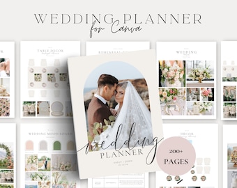 200 Page Canva Wedding Planner Template, Wedding Planner,Wedding Itinerary,Wedding Planning Book,Wedding Planning Checklist,Binder,Decor