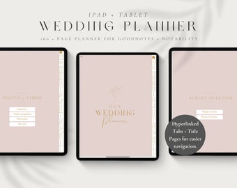 Ipad/Tablet Wedding Planner Goodnotes, 160+ Pages iPad Wedding Planner, Goodnotes,Wedding To Do List,Wedding Checklist,Wedding Planner