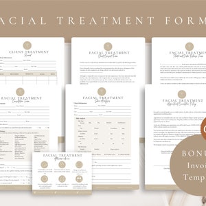 Professional Facial Treatment Forms,EDITABLE Esthetician Templates,Facial Consent Forms,Beauty Salon Forms,Facial Consultation Form,CANVA
