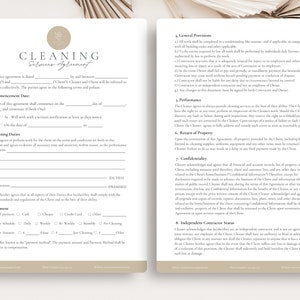 Editable Cleaning services agreement,Cleaning Contract,Cleaning services contract,Commercial,Residential cleaning agreements,CANVA image 2