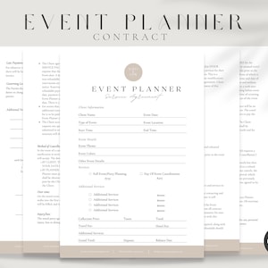 Editable Event Planner Contract Template,Canva Template, Event Planner Client Forms, Event Planning Contract, Event Planner Agreement