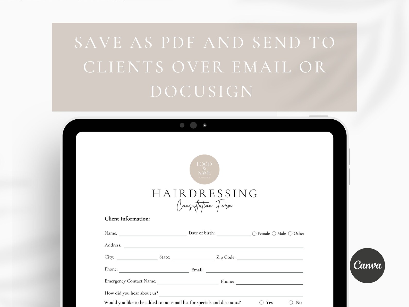 Professional Hair Stylist Client Forms, Consent for Hair Coloring ...
