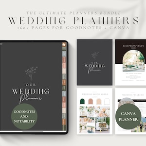 Ultimate Wedding Planner Bundle, iPad Wedding Planner Goodnotes, Canva Wedding Planner,Wedding Itinerary,Wedding Planning Book, Templates image 1