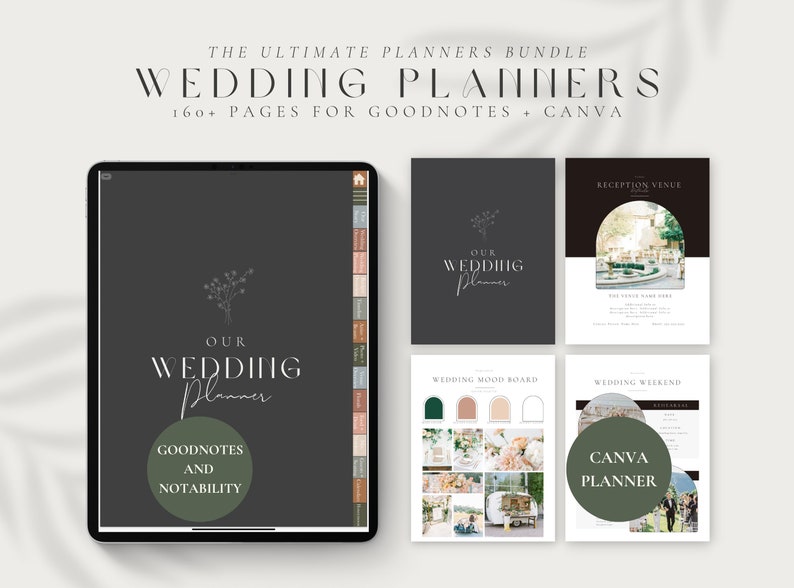 Ultimate Wedding Planner Bundle, iPad Wedding Planner Goodnotes, Canva Wedding Planner,Wedding Itinerary,Wedding Planning Book, Templates image 1