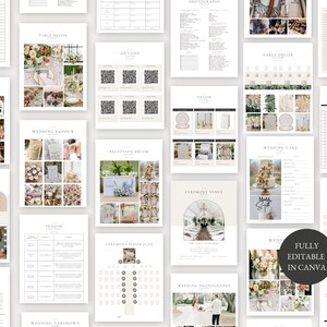 300 Page Canva Wedding Planner Template Bundle, Wedding Planner,Wedding Itinerary,Wedding Planning Book,Wedding Planning Checklist,Binder image 7