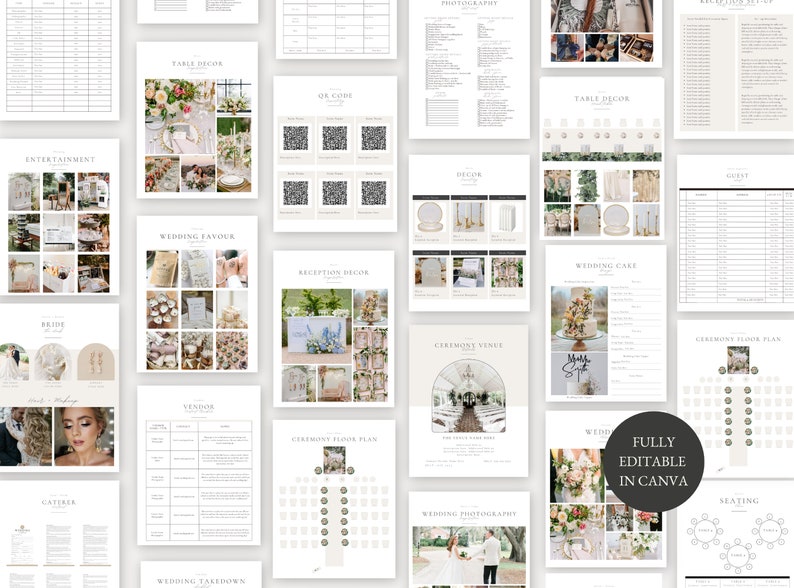 300 Page Canva Wedding Planner Template Bundle, Wedding Planner,Wedding Itinerary,Wedding Planning Book,Wedding Planning Checklist,Binder image 7