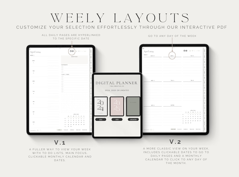 2024 2025 & Undated Digital Planner,GoodNotes Planner,Daily Planner,Weekly Planner,Notability Planner,iPad Planner,Apple Google Planner,Plan image 5