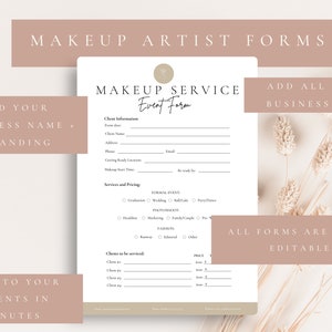 MUA Contract Template, Makeup Artist Contract, Makeup Contract Agreement, Bridal Makeup Contract, Makeup Service Form Bundle, CANVA TEMPLATE image 5