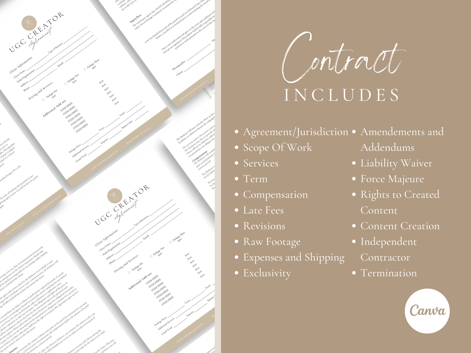 Ugc Contract Example Professional UGC Creator Contract Template, UGC Template, UGC Contract ...