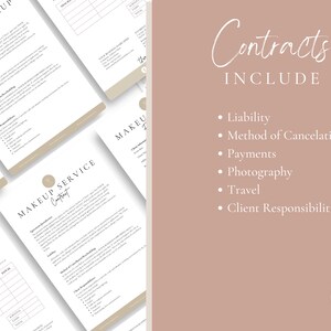 MUA Contract Template, Makeup Artist Contract, Makeup Contract Agreement, Bridal Makeup Contract, Makeup Service Form Bundle, CANVA TEMPLATE image 2