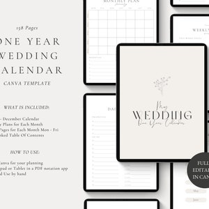300 Page Canva Wedding Planner Template Bundle, Wedding Planner,Wedding Itinerary,Wedding Planning Book,Wedding Planning Checklist,Binder zdjęcie 8