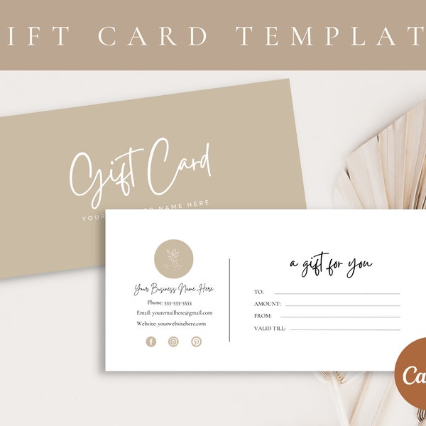 Editable Gift Certificate Template,Gift Certificate Template,Modern Gift Certificate,Editable Gift Card,Instant Download, Gift Voucher, 8x4