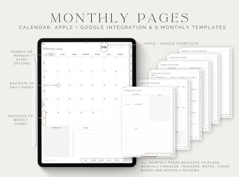 2024 2025 & Undated Digital Planner,GoodNotes Planner,Daily Planner,Weekly Planner,Notability Planner,iPad Planner,Apple Google Planner,Plan image 4