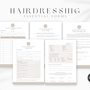 Professional Hair Stylist Client Forms, consent for hair coloring, color correction, perm, hairstylist intake form,editable hairstylist form