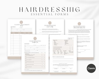Professional Hair Stylist Client Forms, consent for hair coloring, color correction, perm, hairstylist intake form,editable hairstylist form