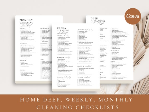 EDITABLE Cleaning Planner, Printable Cleaning Checklist,Mobil Cleaning Schedule,Weekly Cleaning,Clean Home Routine,Monthly Cleaning,CANVA
