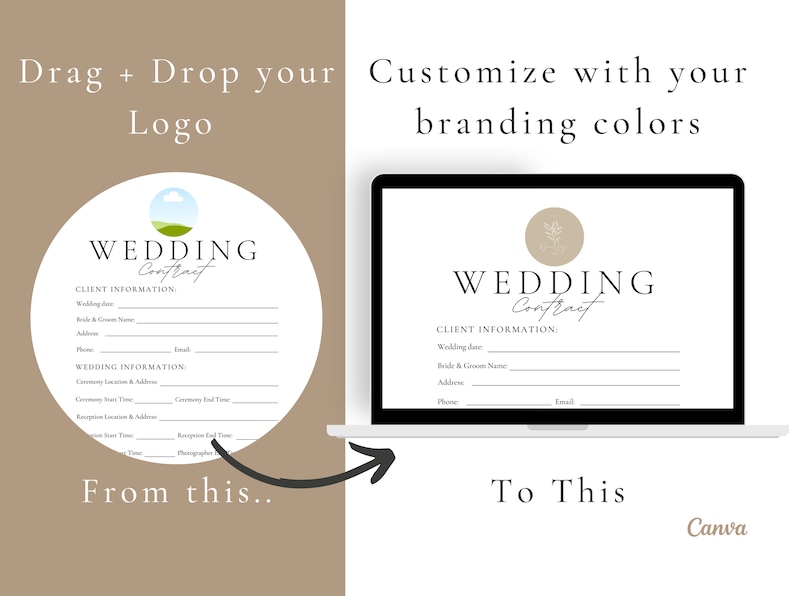Wedding Photography Contract Template, Photography Forms, 5 page Contract Template,Photography Contract for Photographers,CANVA Template image 5