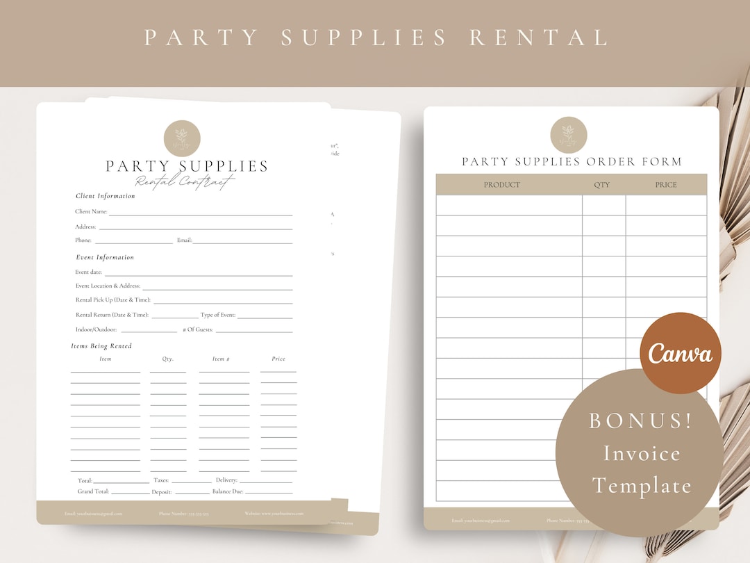 Professional Party Supplies Rental Contract,party Equipment Rental