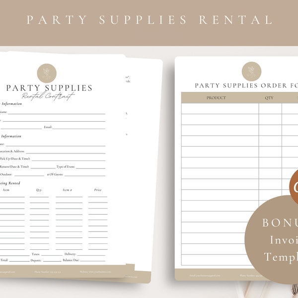 Table Rental Agreement Template Etsy
