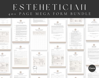 Professional Esthetician Consent Forms, Editable Esthetician Intake Forms,Esthetician Business Forms Bundle,Waxing,Facial,Nails,Microblading