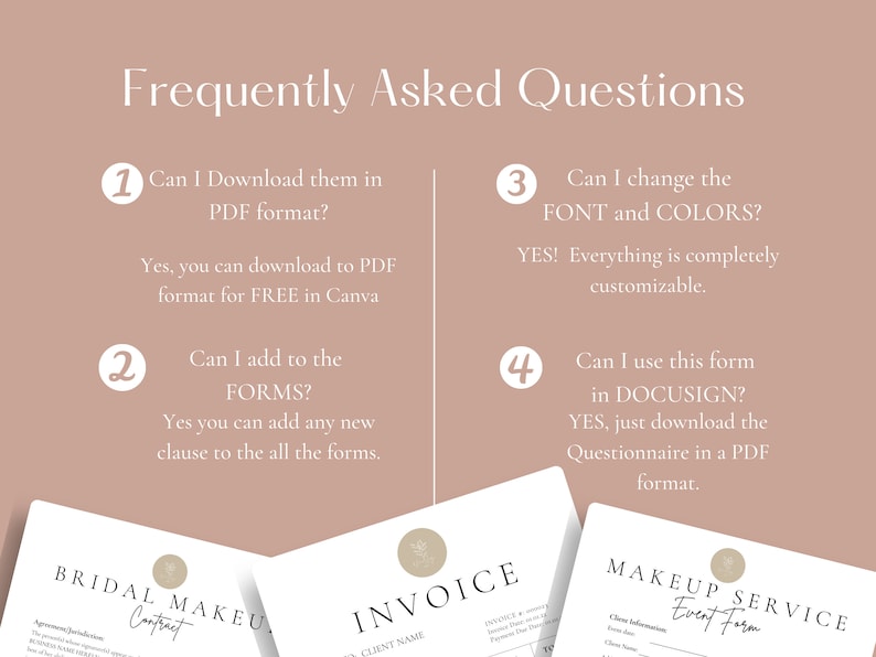 MUA Contract Template, Makeup Artist Contract, Makeup Contract Agreement, Bridal Makeup Contract, Makeup Service Form Bundle, CANVA TEMPLATE image 10
