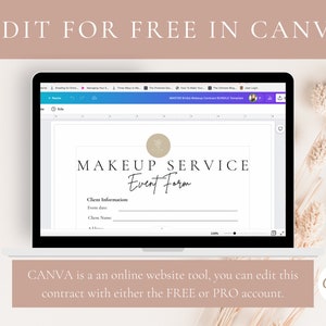 MUA Contract Template, Makeup Artist Contract, Makeup Contract Agreement, Bridal Makeup Contract, Makeup Service Form Bundle, CANVA TEMPLATE image 3