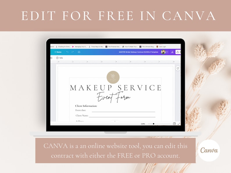MUA Contract Template, Makeup Artist Contract, Makeup Contract Agreement, Bridal Makeup Contract, Makeup Service Form Bundle, CANVA TEMPLATE image 3
