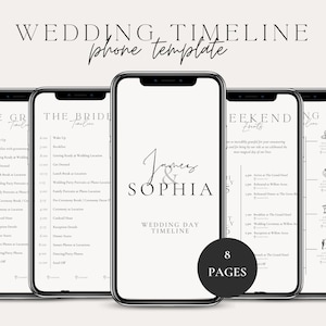 Mobile Wedding Party Timeline,Mobile Wedding Itinerary,Template Wedding Itinerary, Template Wedding Weekend Itinerary,Bridal Party Itinerary